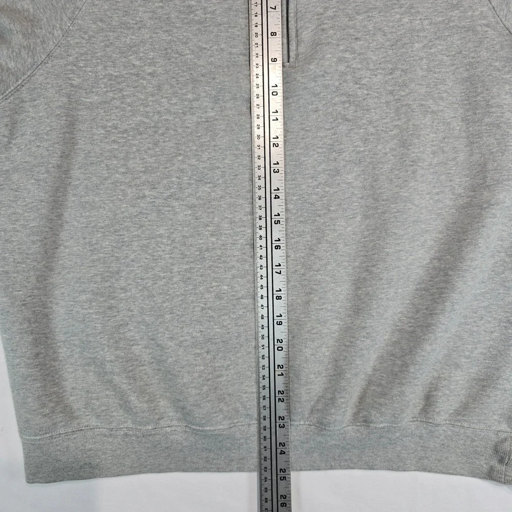 Reebok Mens Quarter Zip Sweatshirt Gray Large‎ Pullover RBLK111704 Logo Fleece
